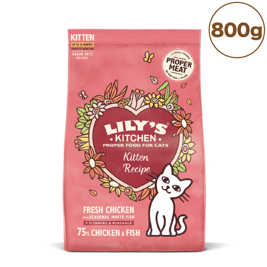 リリーズキッチン 子猫用チキン&ホワイトフィッシュ 800g 猫 キャットフード ドライ 猫用 フード 子猫 ドライフード グレインフリー 総合栄養食