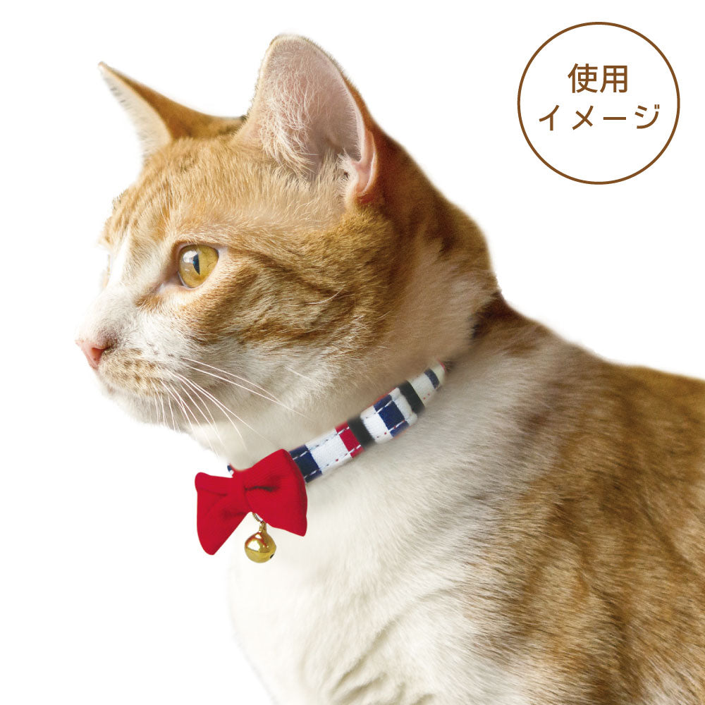 フェリーク キャットカラー 唐草リボン 猫 首輪 猫用 カラー 安全 セーフティバックル かわいい おしゃれ リボン どろぼう