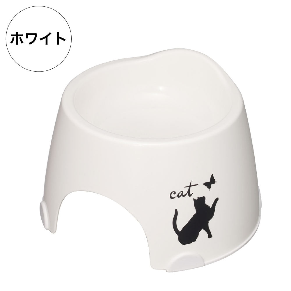 猫専用フードボウル すべり止め付き 猫 食器 フードボウル 高さ 軽い プラスチック 食べやすい 日本製 ISETO 伊勢藤