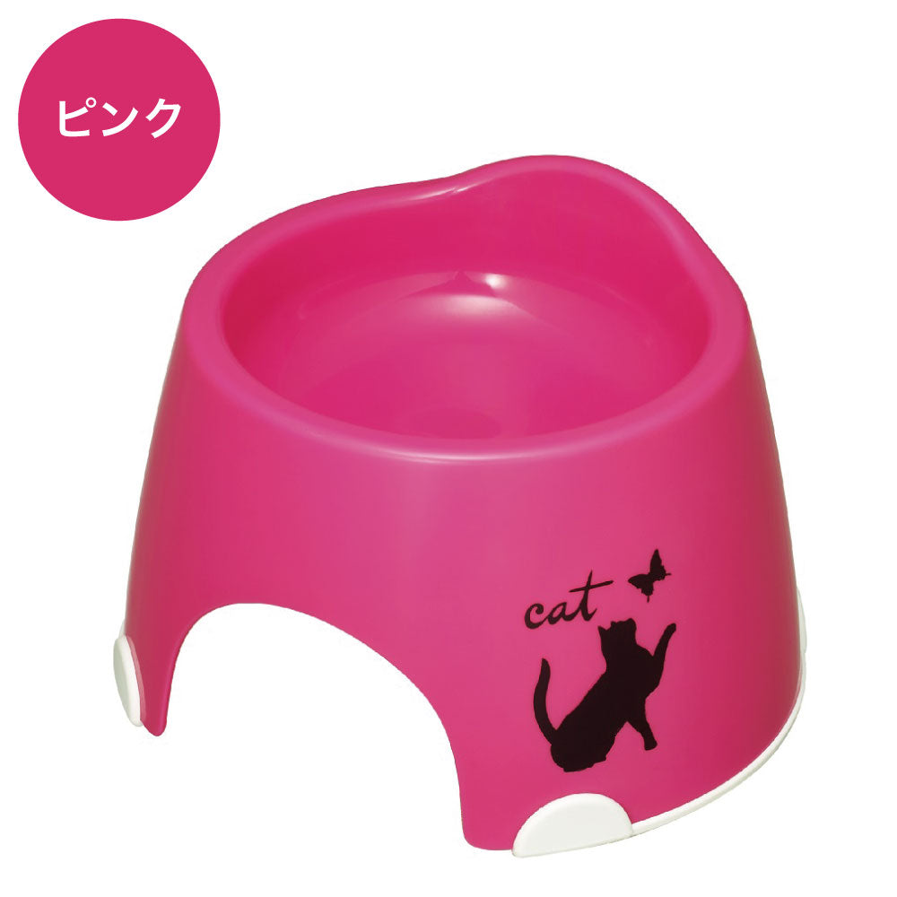 猫専用フードボウル すべり止め付き 猫 食器 フードボウル 高さ 軽い プラスチック 食べやすい 日本製 ISETO 伊勢藤
