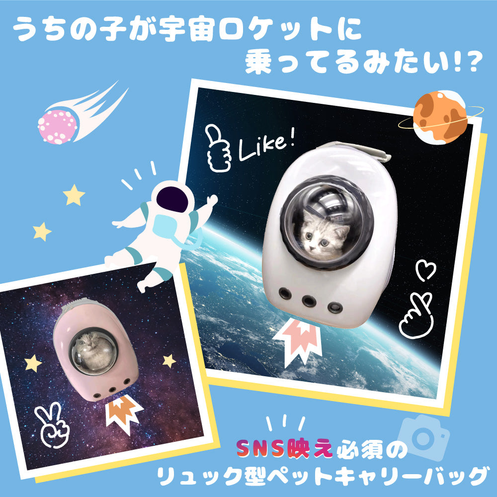 LAMOUR ラムール 宇宙船 ペット キャリー リュック 猫 犬 ドーム型