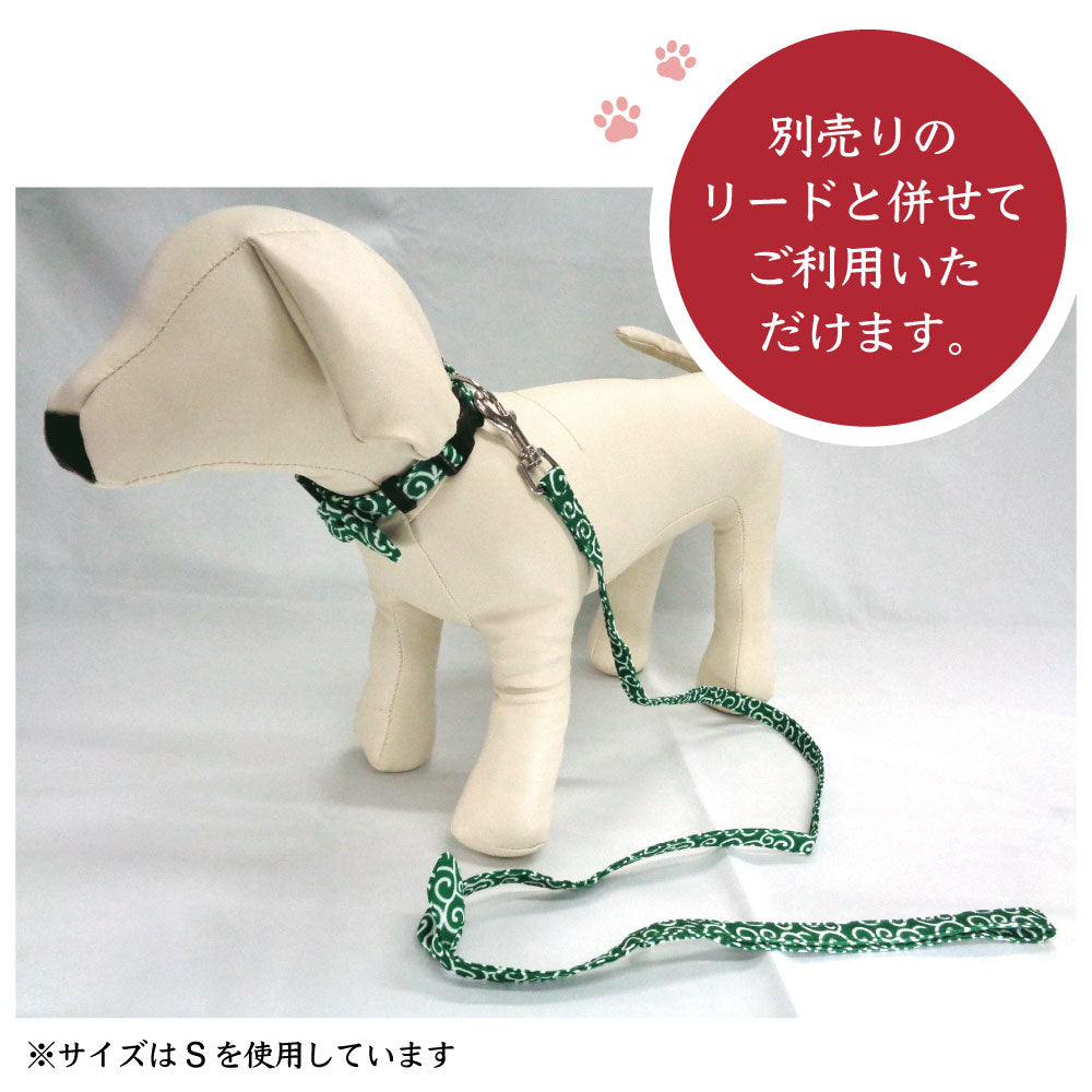 フェリーク 唐草リボンカラー S 犬 首輪 犬用 カラー 和風 和柄 和モダン リボン かわいい おしゃれ どろぼう 日本犬 柴犬