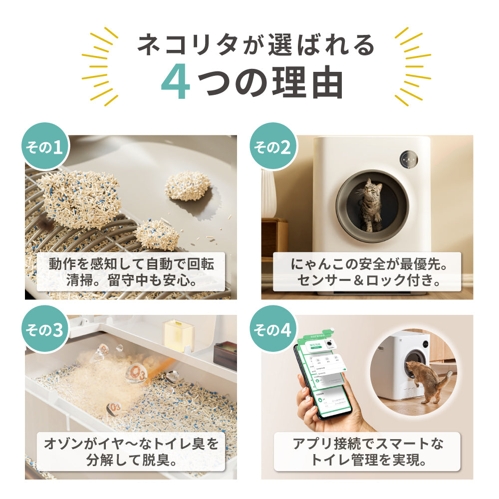 猫 自動トイレ 消臭 除菌 体重管理 Wi-Fi 交換用ゴミ袋3＋α - 猫用品